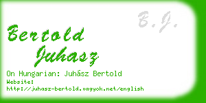 bertold juhasz business card